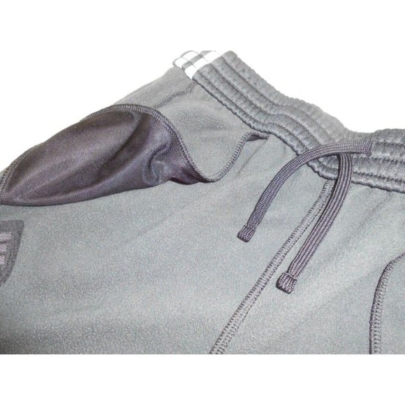Adidas Youth Large (14-16) gray with white strips jogger sweatpants with pockets - Picture 7 of 8